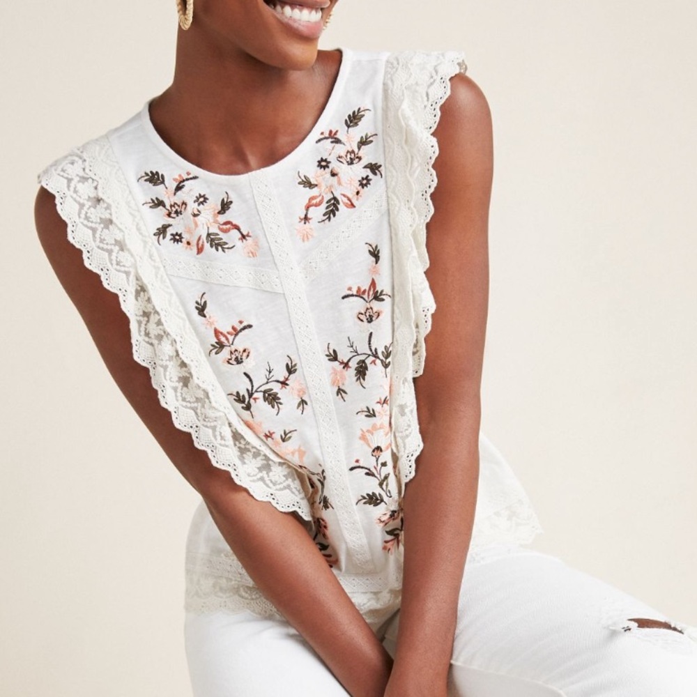 Anthropologie Bette Ruffled Blouse